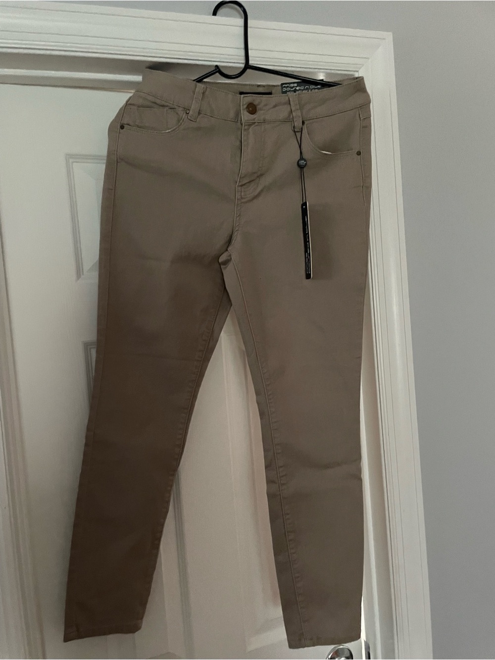 High-Rise Slim Jeans in Taupe - Women